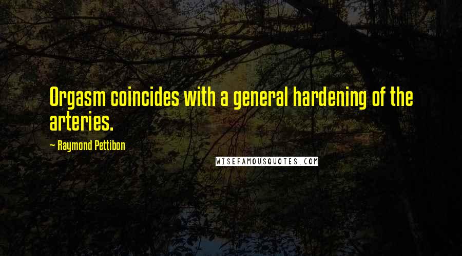 Raymond Pettibon Quotes: Orgasm coincides with a general hardening of the arteries.