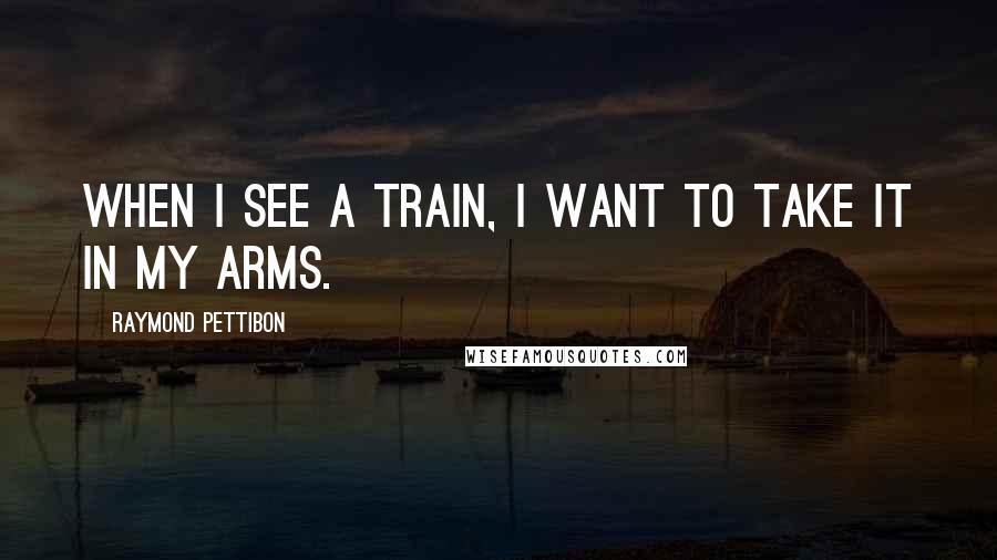 Raymond Pettibon Quotes: When I see a train, I want to take it in my arms.