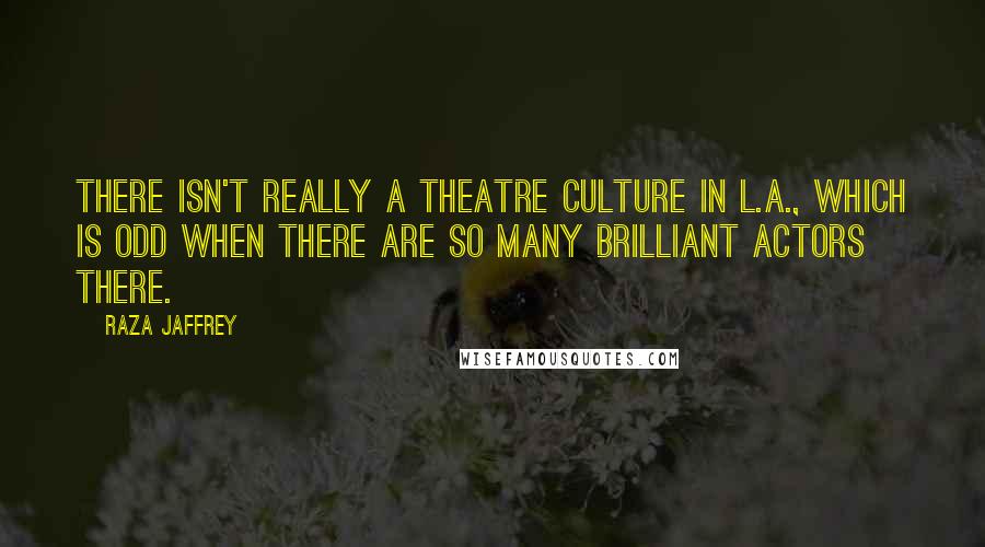 Raza Jaffrey Quotes: There isn't really a theatre culture in L.A., which is odd when there are so many brilliant actors there.