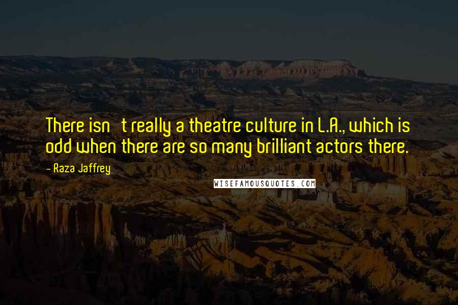 Raza Jaffrey Quotes: There isn't really a theatre culture in L.A., which is odd when there are so many brilliant actors there.