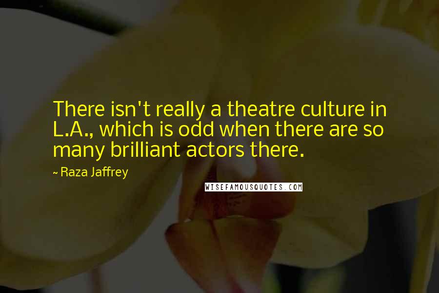 Raza Jaffrey Quotes: There isn't really a theatre culture in L.A., which is odd when there are so many brilliant actors there.