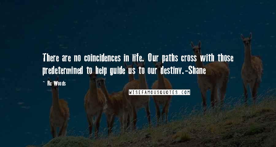 Rc Woods Quotes: There are no coincidences in life. Our paths cross with those predetermined to help guide us to our destiny.-Shane