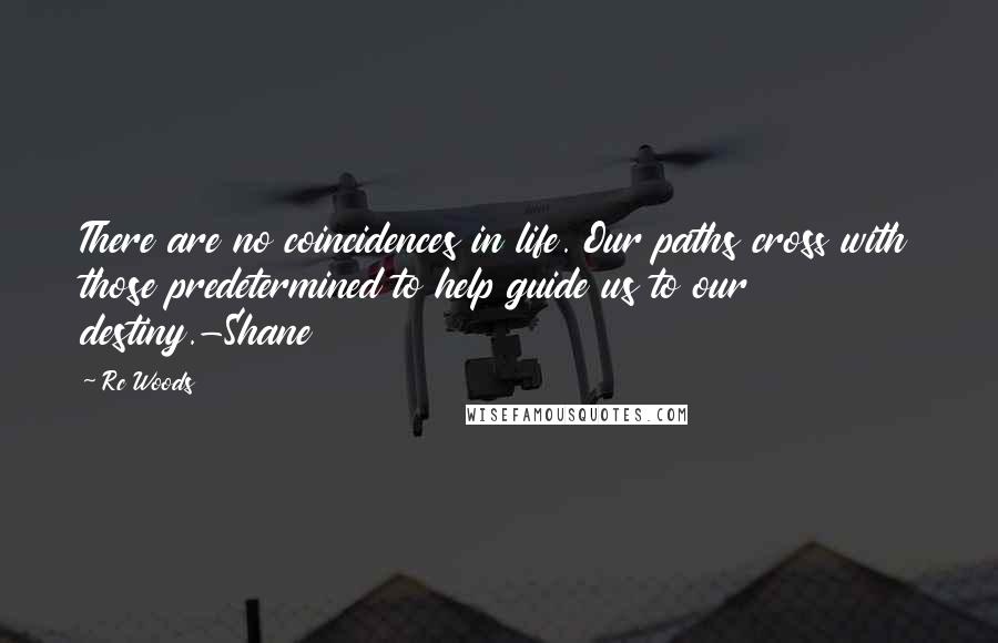 Rc Woods Quotes: There are no coincidences in life. Our paths cross with those predetermined to help guide us to our destiny.-Shane