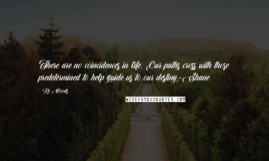 Rc Woods Quotes: There are no coincidences in life. Our paths cross with those predetermined to help guide us to our destiny.-Shane