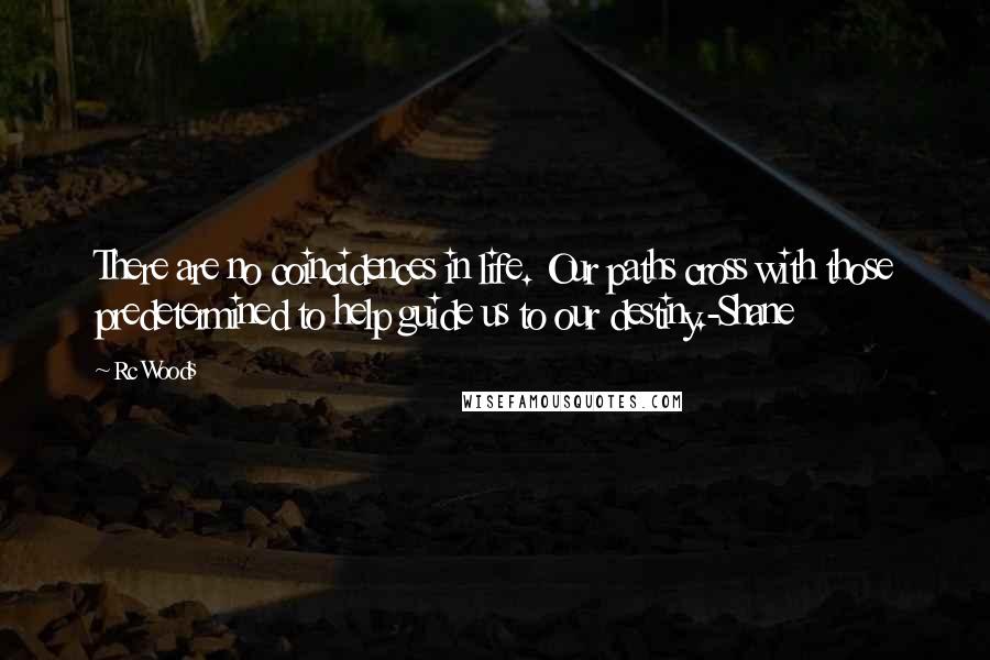 Rc Woods Quotes: There are no coincidences in life. Our paths cross with those predetermined to help guide us to our destiny.-Shane