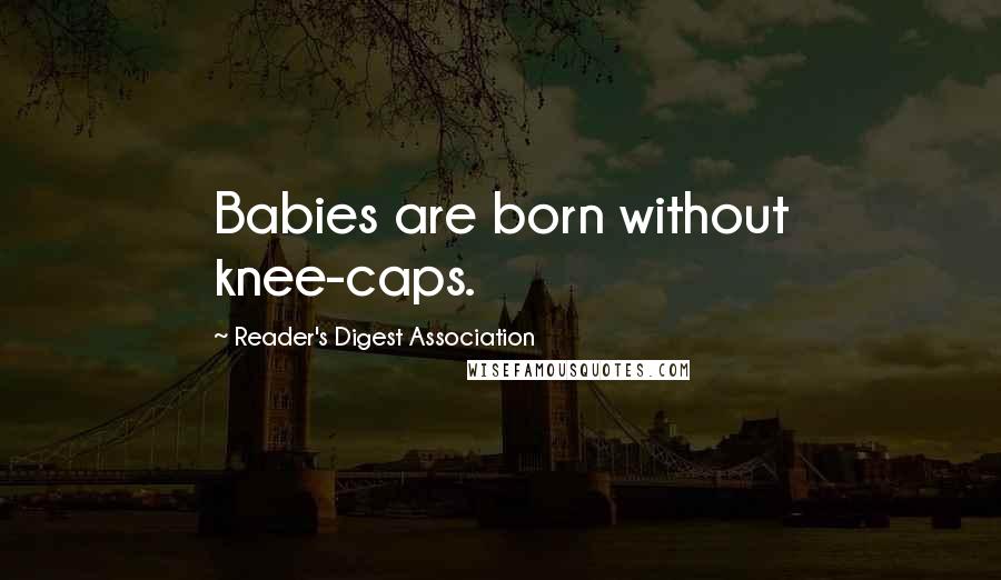 Reader's Digest Association Quotes: Babies are born without knee-caps.