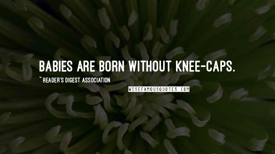 Reader's Digest Association Quotes: Babies are born without knee-caps.