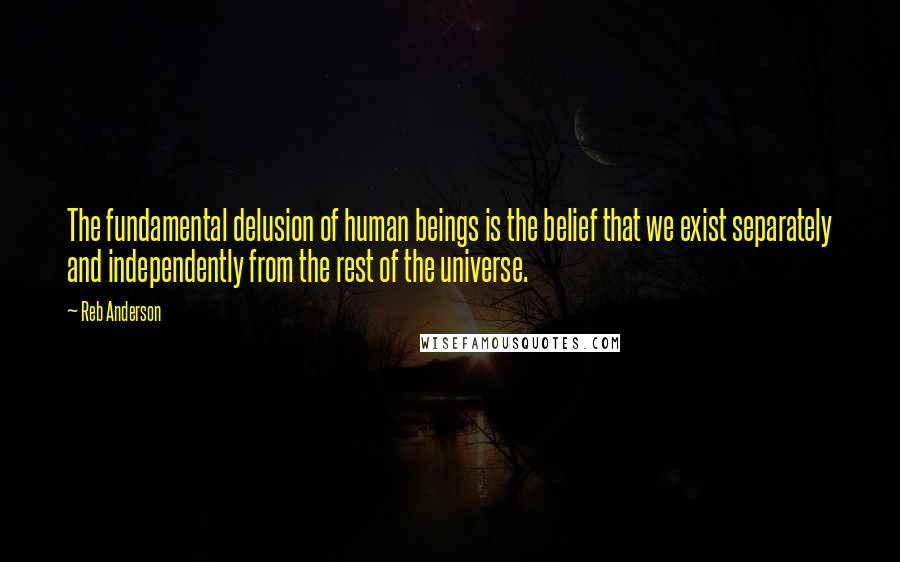 Reb Anderson Quotes: The fundamental delusion of human beings is the belief that we exist separately and independently from the rest of the universe.