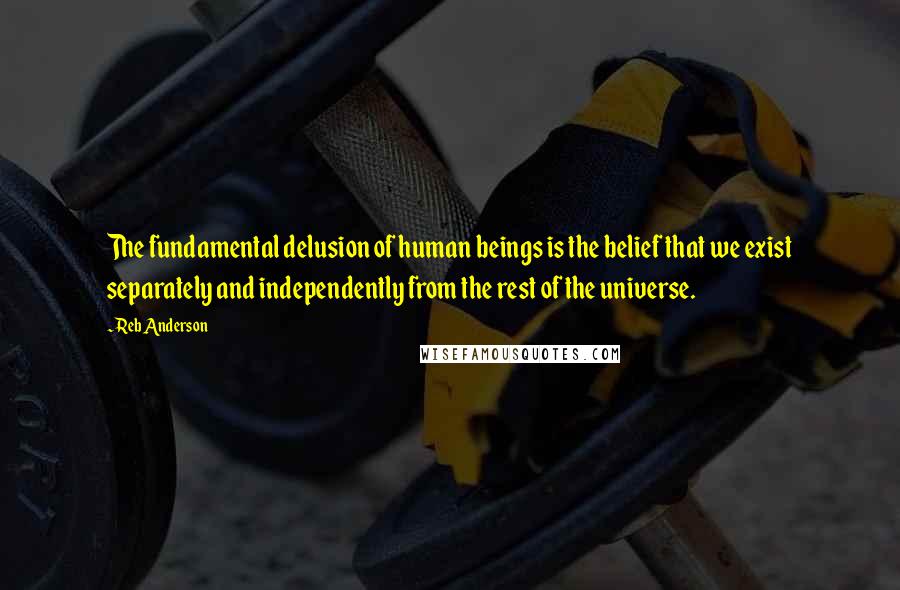 Reb Anderson Quotes: The fundamental delusion of human beings is the belief that we exist separately and independently from the rest of the universe.