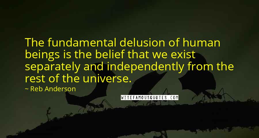 Reb Anderson Quotes: The fundamental delusion of human beings is the belief that we exist separately and independently from the rest of the universe.