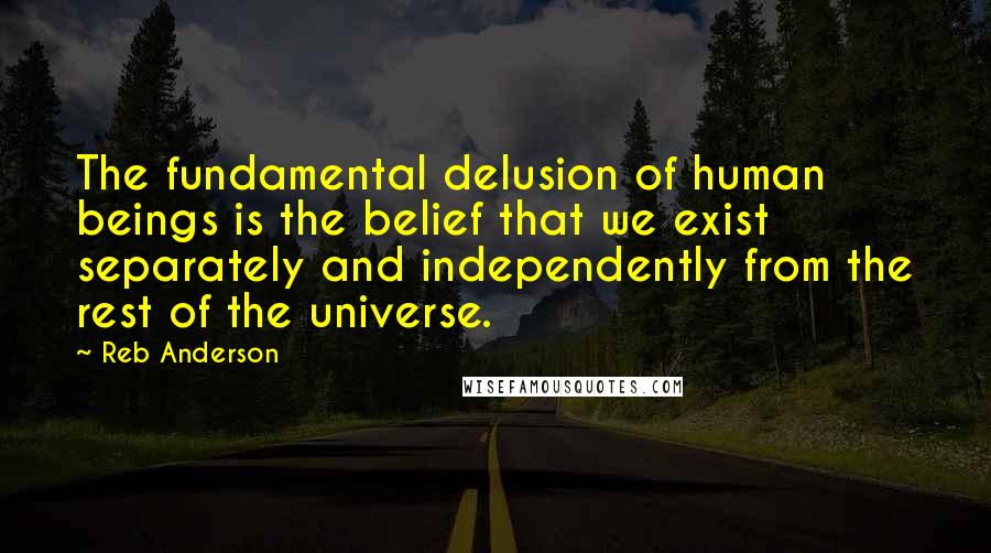 Reb Anderson Quotes: The fundamental delusion of human beings is the belief that we exist separately and independently from the rest of the universe.