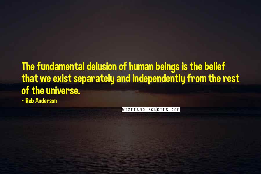 Reb Anderson Quotes: The fundamental delusion of human beings is the belief that we exist separately and independently from the rest of the universe.