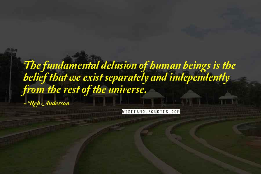 Reb Anderson Quotes: The fundamental delusion of human beings is the belief that we exist separately and independently from the rest of the universe.