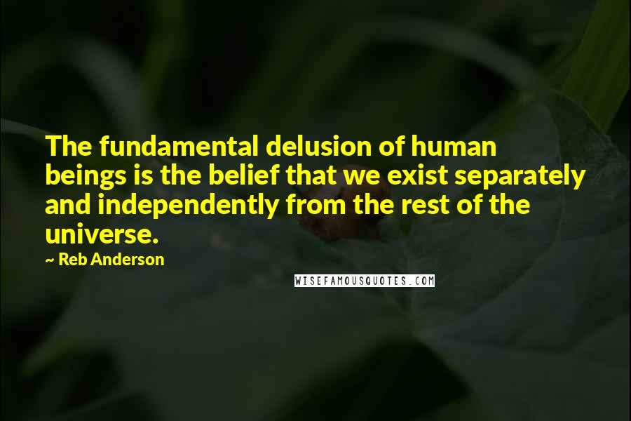 Reb Anderson Quotes: The fundamental delusion of human beings is the belief that we exist separately and independently from the rest of the universe.