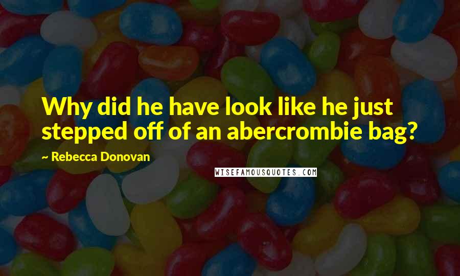 Rebecca Donovan Quotes: Why did he have look like he just stepped off of an abercrombie bag?