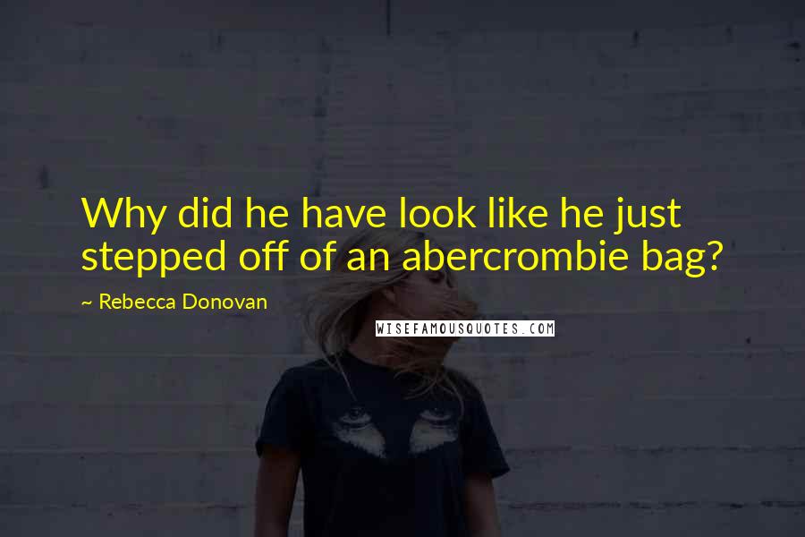 Rebecca Donovan Quotes: Why did he have look like he just stepped off of an abercrombie bag?