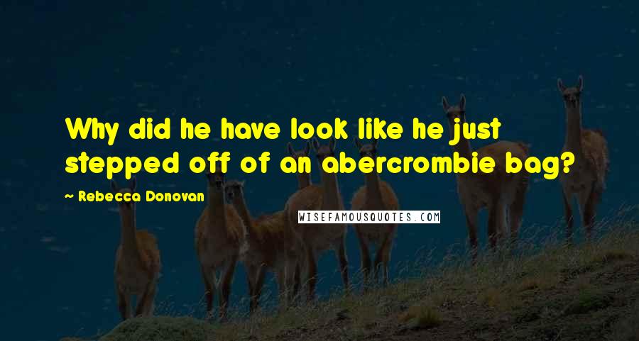 Rebecca Donovan Quotes: Why did he have look like he just stepped off of an abercrombie bag?