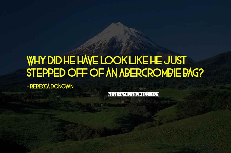 Rebecca Donovan Quotes: Why did he have look like he just stepped off of an abercrombie bag?