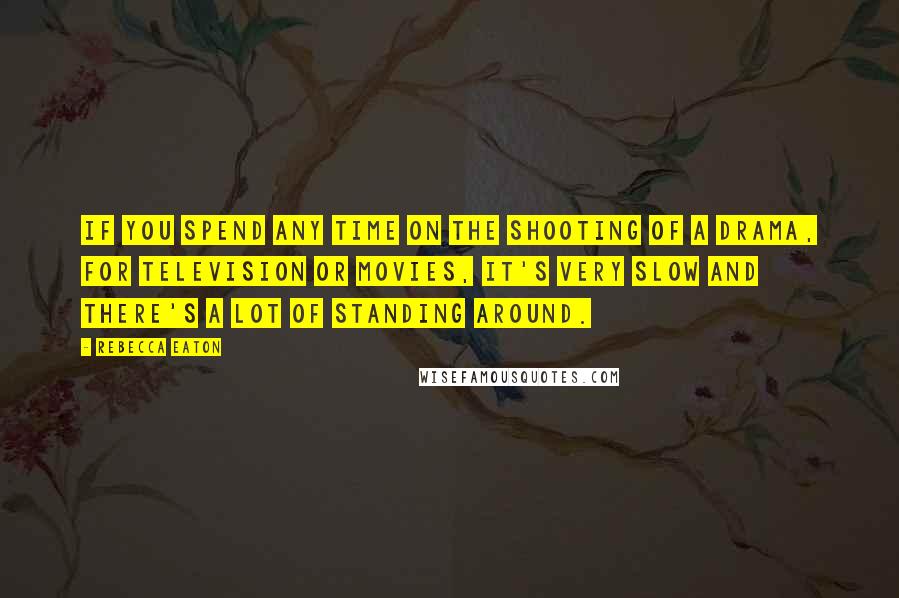 Rebecca Eaton Quotes: If you spend any time on the shooting of a drama, for television or movies, it's very slow and there's a lot of standing around.