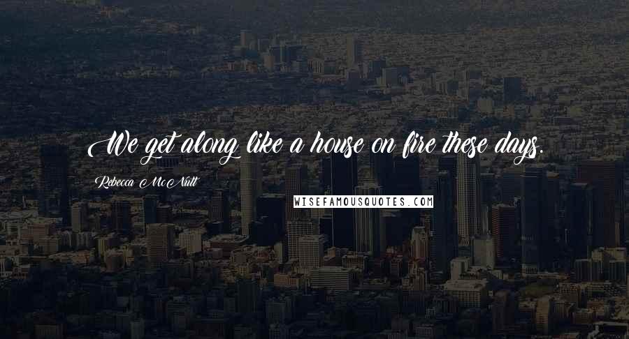 Rebecca McNutt Quotes: We get along like a house on fire these days.