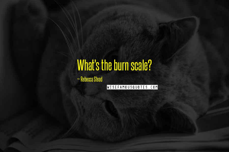 Rebecca Stead Quotes: What's the burn scale?