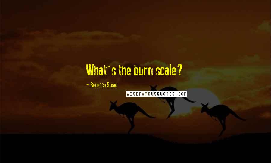 Rebecca Stead Quotes: What's the burn scale?