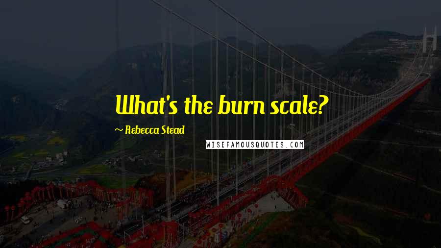 Rebecca Stead Quotes: What's the burn scale?