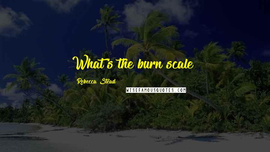 Rebecca Stead Quotes: What's the burn scale?