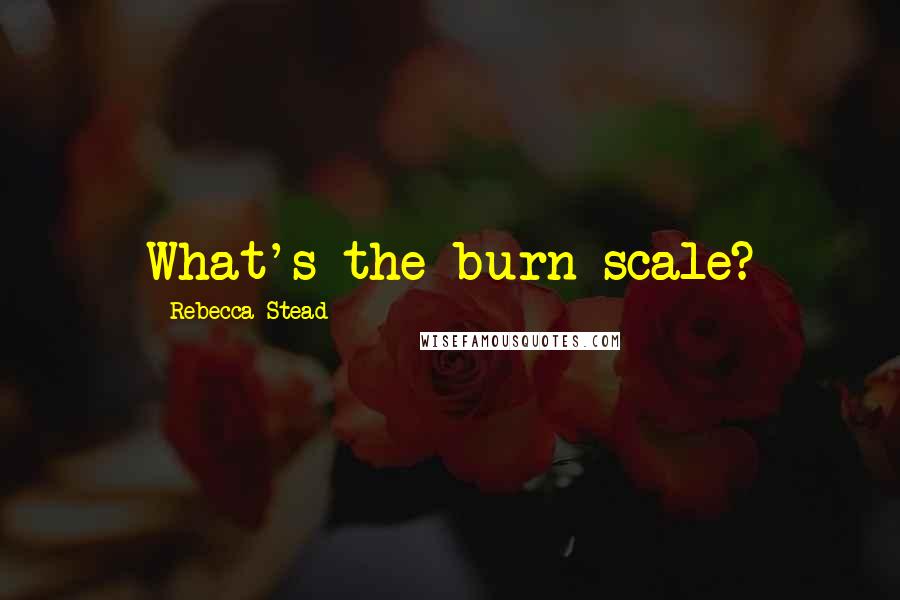 Rebecca Stead Quotes: What's the burn scale?