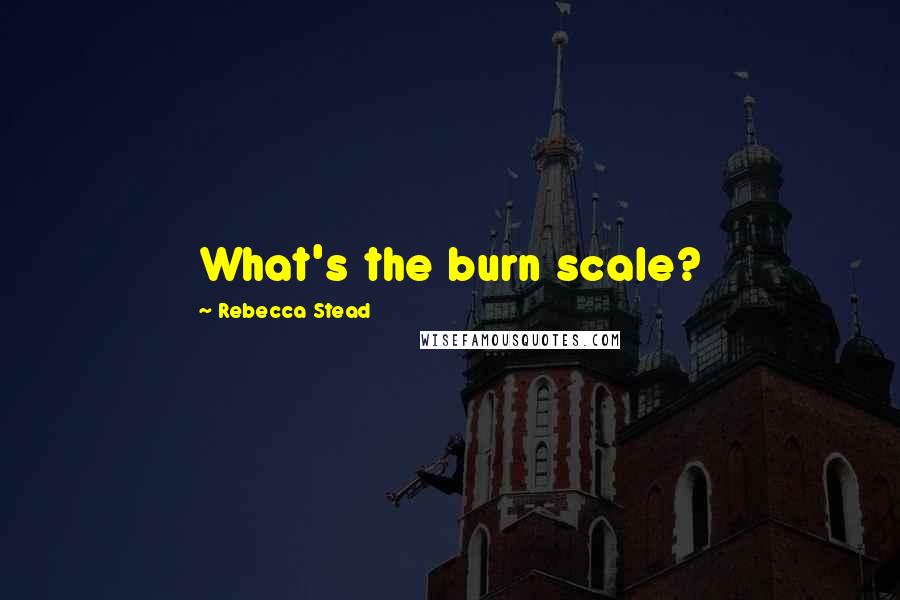 Rebecca Stead Quotes: What's the burn scale?