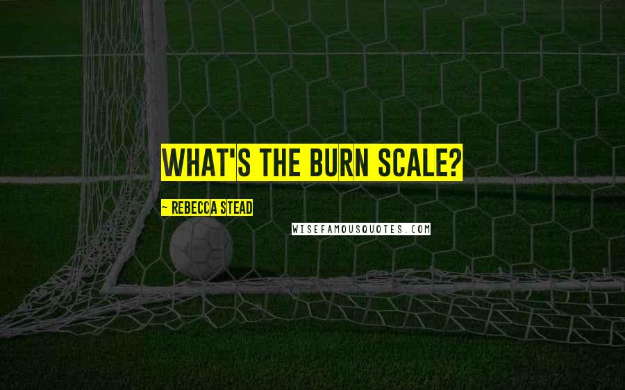 Rebecca Stead Quotes: What's the burn scale?