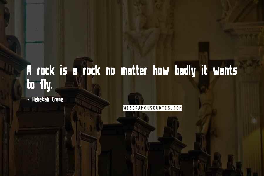 Rebekah Crane Quotes: A rock is a rock no matter how badly it wants to fly.