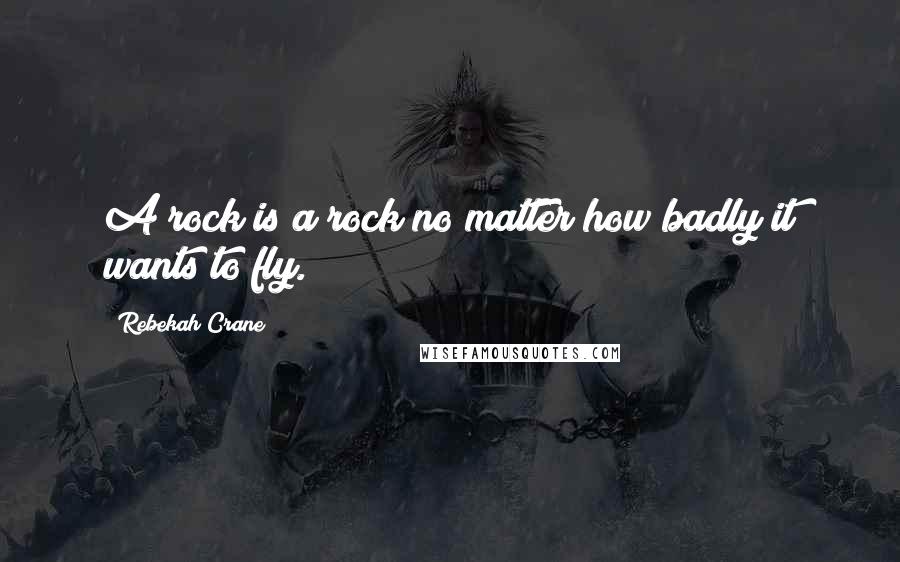Rebekah Crane Quotes: A rock is a rock no matter how badly it wants to fly.