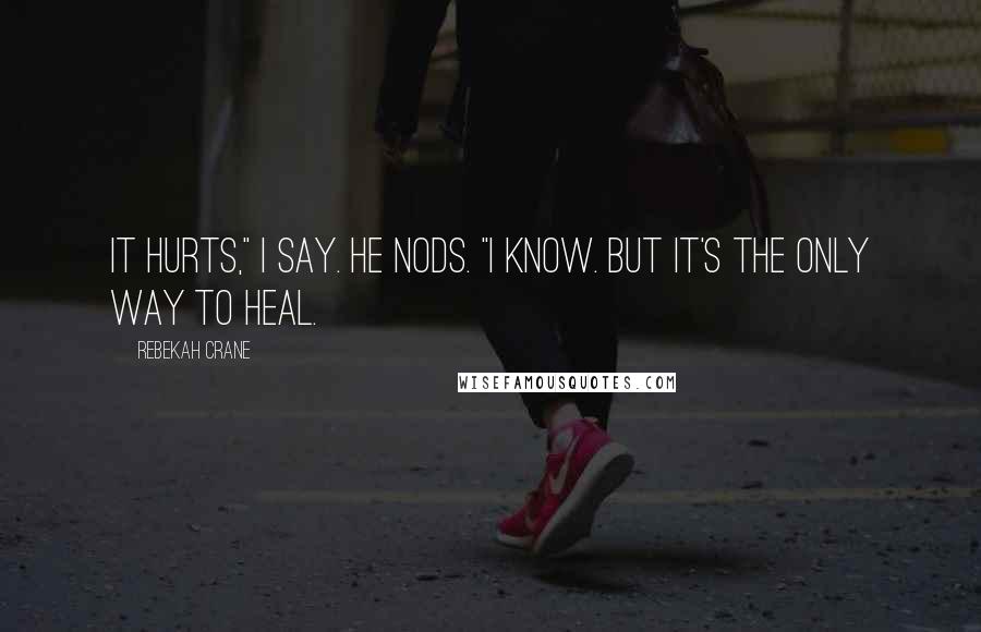 Rebekah Crane Quotes: It hurts," I say. He nods. "I know. But it's the only way to heal.