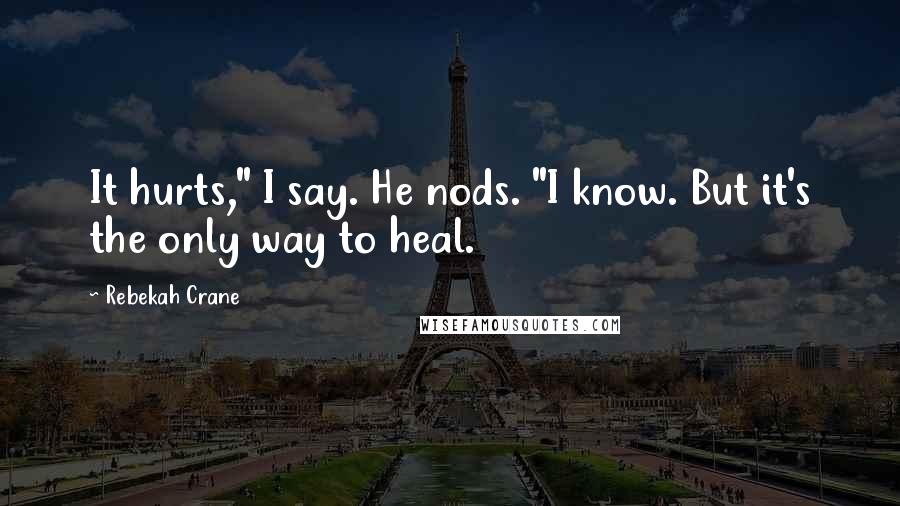 Rebekah Crane Quotes: It hurts," I say. He nods. "I know. But it's the only way to heal.