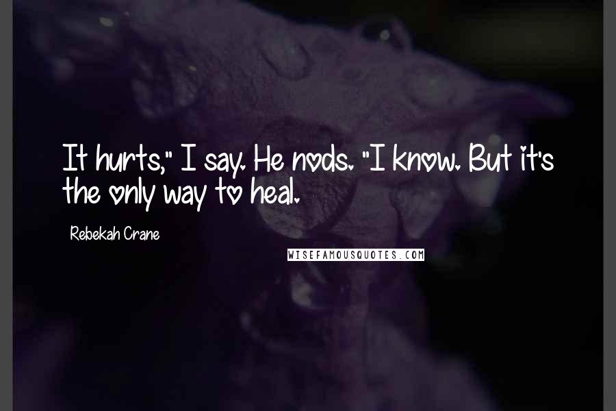 Rebekah Crane Quotes: It hurts," I say. He nods. "I know. But it's the only way to heal.