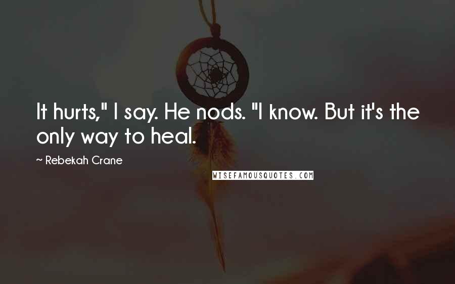 Rebekah Crane Quotes: It hurts," I say. He nods. "I know. But it's the only way to heal.