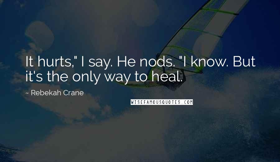 Rebekah Crane Quotes: It hurts," I say. He nods. "I know. But it's the only way to heal.