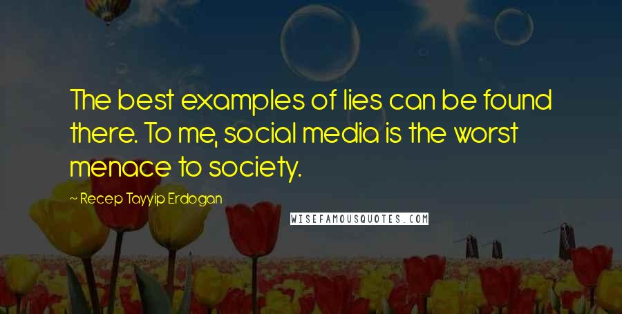 Recep Tayyip Erdogan Quotes: The best examples of lies can be found there. To me, social media is the worst menace to society.