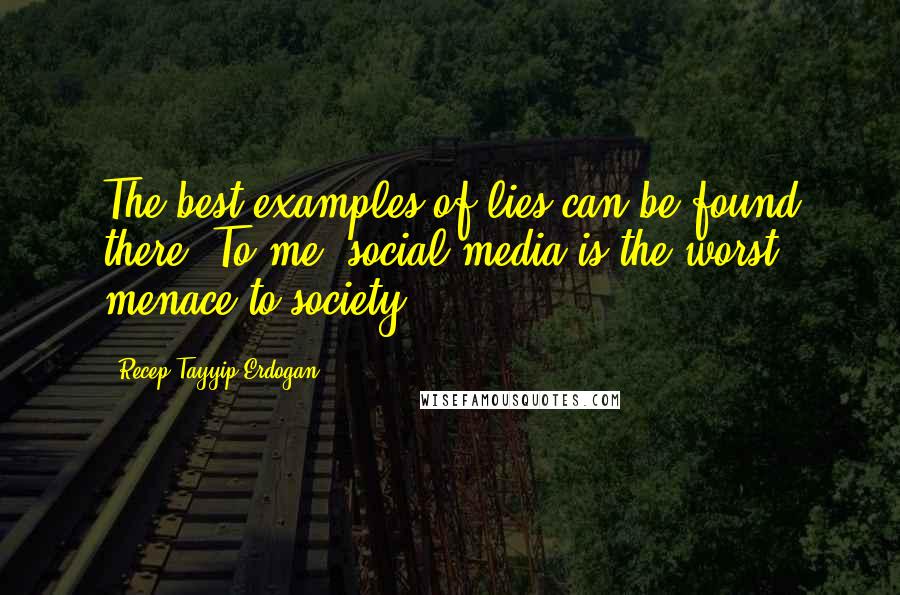 Recep Tayyip Erdogan Quotes: The best examples of lies can be found there. To me, social media is the worst menace to society.