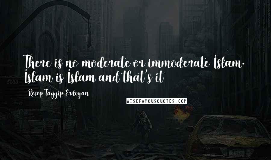 Recep Tayyip Erdogan Quotes: There is no moderate or immoderate Islam. Islam is Islam and that's it