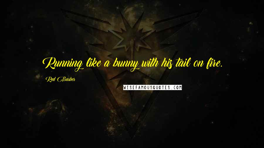 Red Barber Quotes: Running like a bunny with his tail on fire.