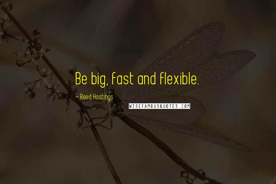 Reed Hastings Quotes: Be big, fast and flexible.
