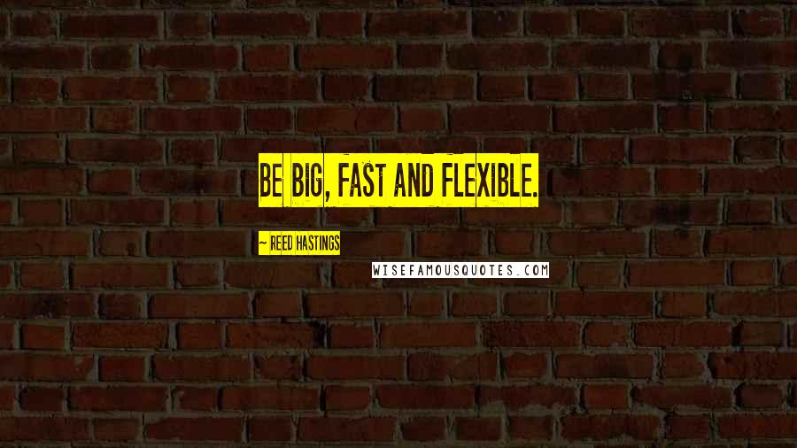 Reed Hastings Quotes: Be big, fast and flexible.