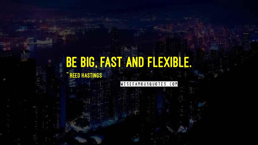 Reed Hastings Quotes: Be big, fast and flexible.