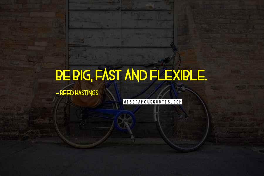 Reed Hastings Quotes: Be big, fast and flexible.