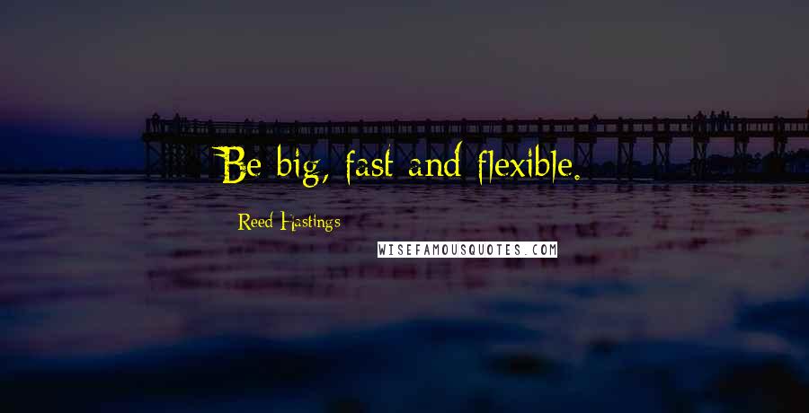 Reed Hastings Quotes: Be big, fast and flexible.