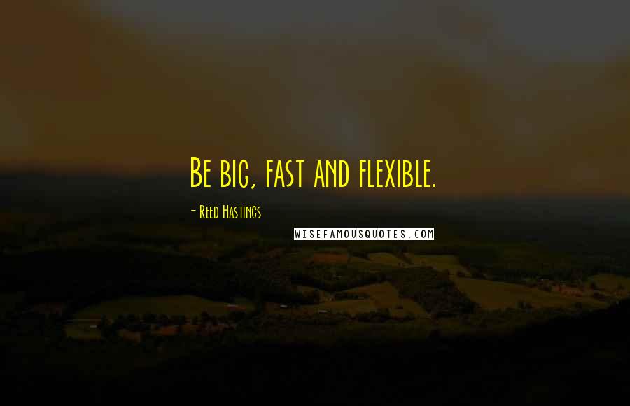 Reed Hastings Quotes: Be big, fast and flexible.