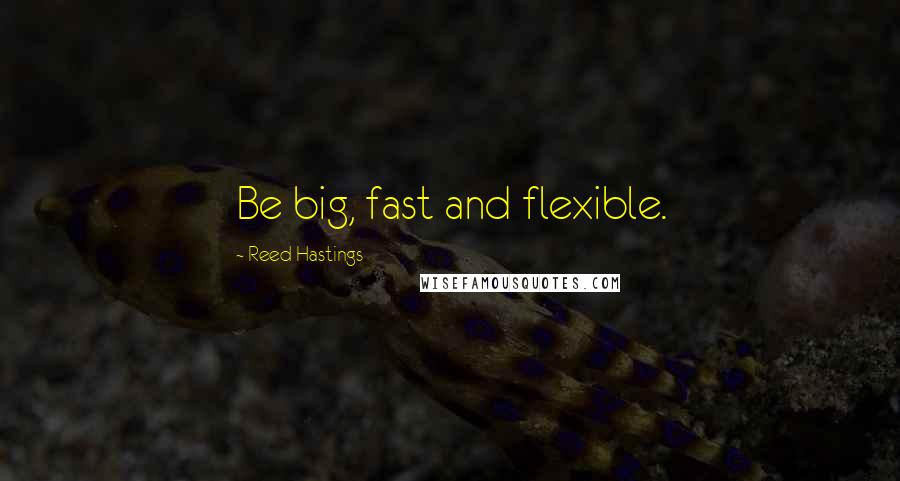 Reed Hastings Quotes: Be big, fast and flexible.