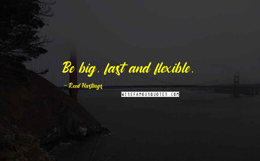 Reed Hastings Quotes: Be big, fast and flexible.